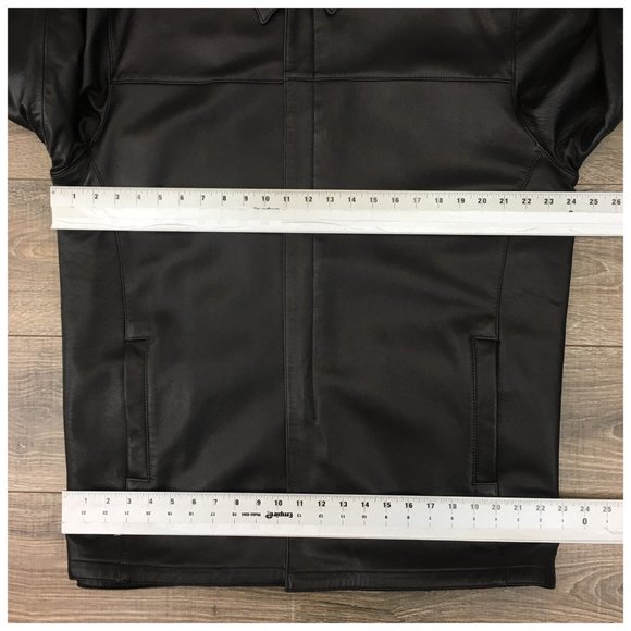 Missani Mens Leather Jacket‎ Reversible Cashmere Wool Black Zip Button Size M - Picture 12 of 14
